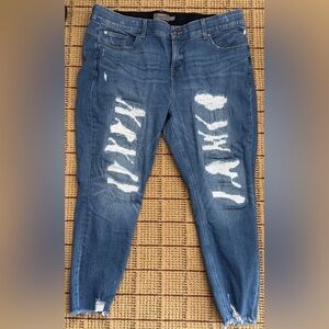 Torrid 22reg Blue Distressed Skinny Jeans